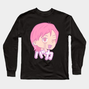 Pink hair girl "Baka" :P Long Sleeve T-Shirt